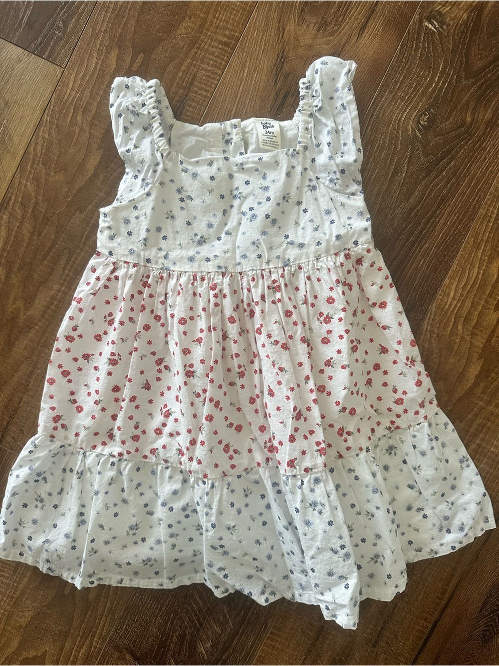 OshKosh B'gosh White Sundress with Red & Blue Floral Prints